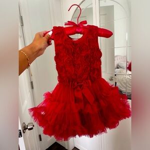 SOLD!! Popatu Red Tutu/Flower Baby Dress